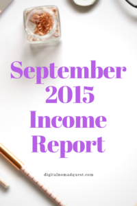 September 2015 Income Report