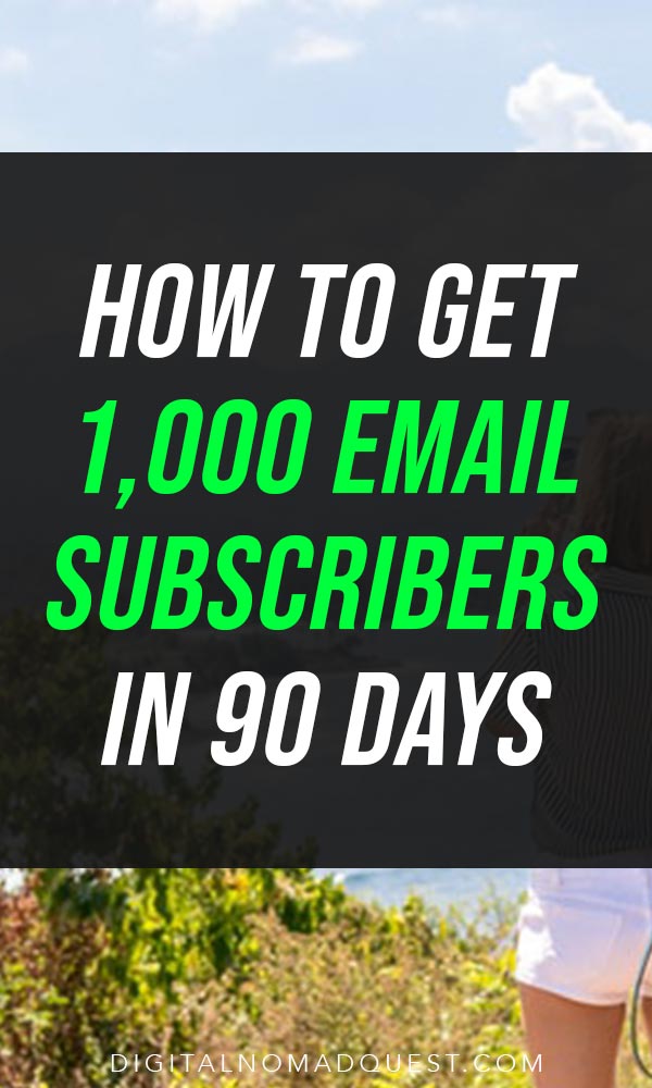 1000 email subscribers in 90 days