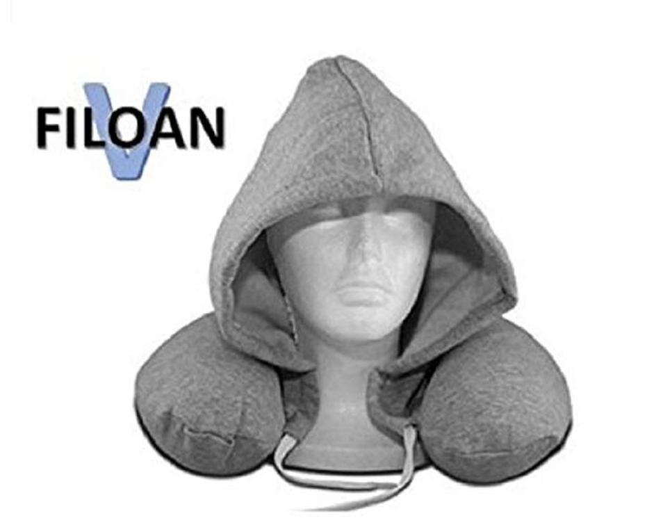 FILOAN V Neck & Travel Pillow with Hoodie